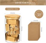 AW BRIDAL "I Love You Because" memory jar with a bamboo lid and 50 blank kraft paper love notes spilling out.